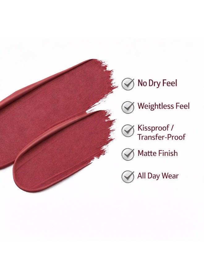 VATENN ITALY 18 Hr Kissproof Lipstick 22 Matte liquid lipstick, Lead-Free ,No Dry Feel, Weightless Feel, Vinyl Ink Kissproof /Lip Lingerie Transfer-Proof, All Day Wear. - Image 2